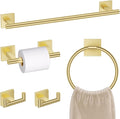 Brushed Gold Towel Bar Set, 5 Pieces Double Dase Toilet Paper Holder Bathroom Hardware Set, 23.6 Inch Stainless Steel Towel Racks for Bathroom Wall Mounted