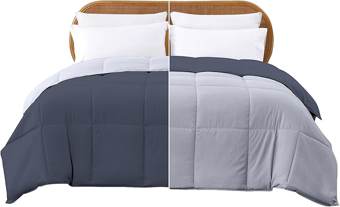 Modern Threads Down Alternative Reversible Comforter Denim/Cloud Blue Twin