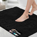 GORILLA GRIP Bath Rug Mat 42x24, Thick Soft Absorbent Chenille, Quick Dry Microfiber Mats, Rubber Backing Washable Shower Floor Rugs, Bathmat Runner, US Designed Bathroom Home Decor Accessories Black