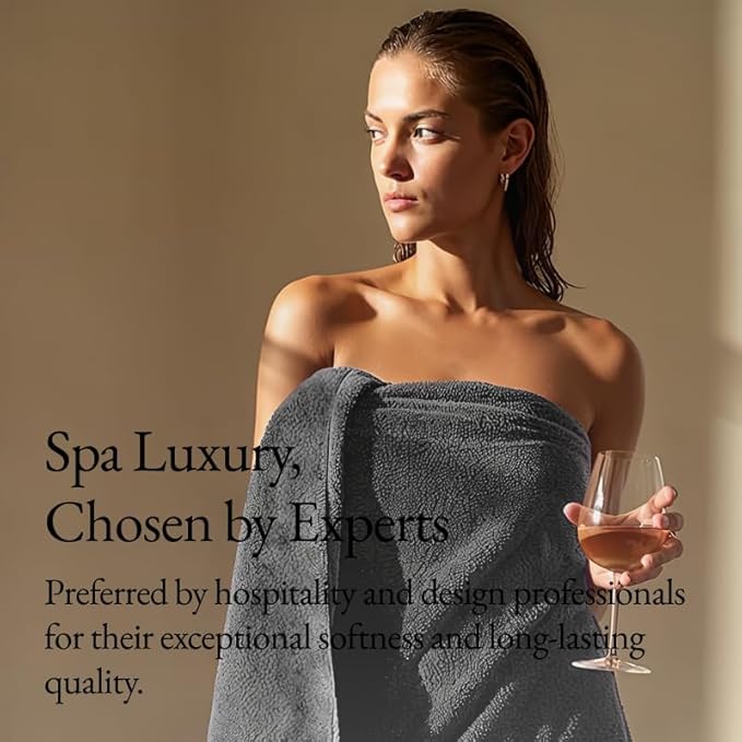 Italic Serene Ultraplush Cotton Washcloth Towel Set, 4 Soft & Absorbent Face Towels, Charcoal, 800GSM, 100% Cotton, Heavy Duty, Resort Grade Towels (Charcoal)