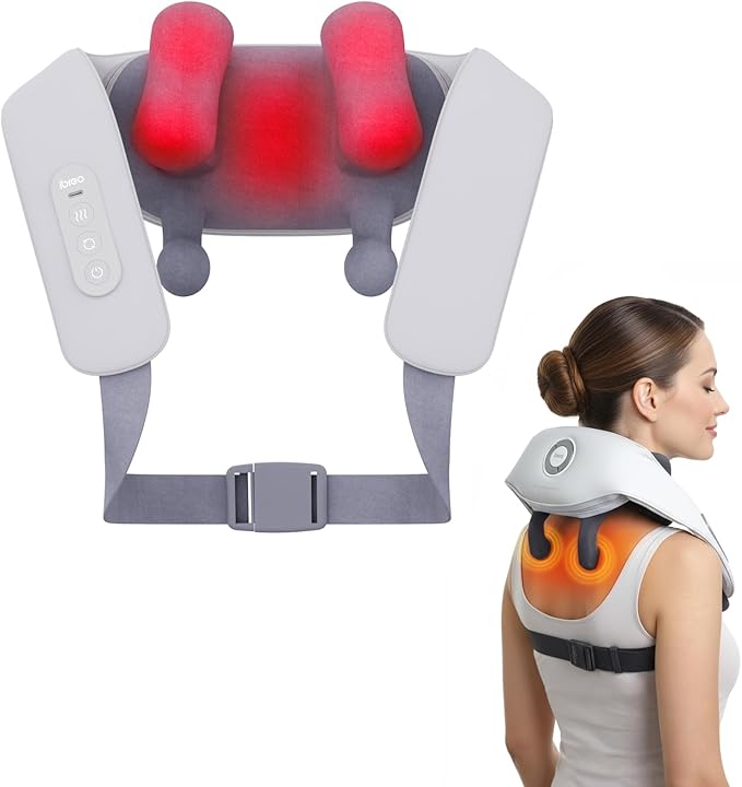 Shiatsu Neck and Back Massagers with Heat, 150 Mins Uses, 4 Modes & Adjustable Massage Head, Electric 3D Deep Tissue Kneading for Shoulder, Leg, Muscle Soreness, Pain Relief, Relaxation for Women, Men