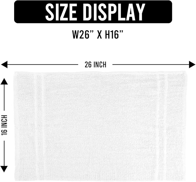 Hand Towels (Pack of 40) - White Economy Salon & Spa Towels - 100% Cotton, Highly Absorbable, 16 x 27 Inches