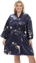 Women's Plus Size Satin Robes Plus Size Silky Kimonos Robes Sleepwear,Short