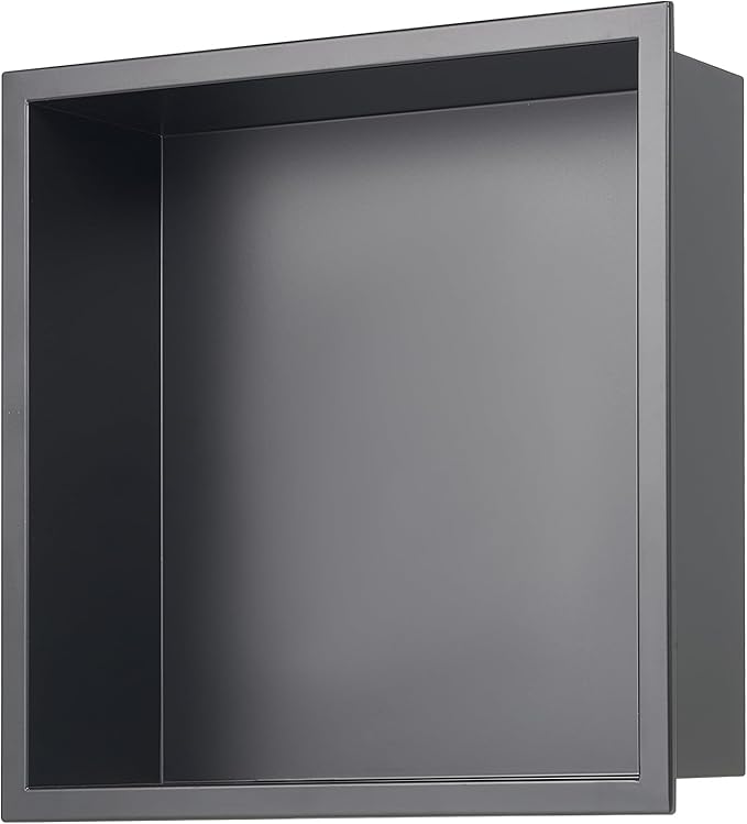 VEVOR Shower Niche, 13 x 13 x 4 inch Recessed Wall Niche, Heavy-duty Stainless Steel Modern Soap & Shampoo Storage Organizer, Sealed Waterproof, Durable & Easy to Install,Black for Bathroom