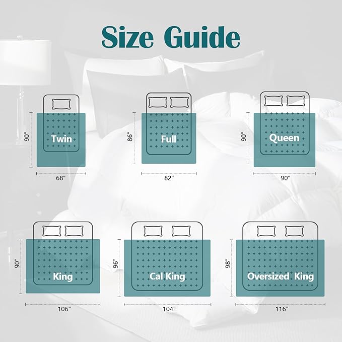 Goose Feather Down Fiber Comforter Twin, 100% Cotton Cover, Ultra Soft Fluffy Twin Duvet Insert, All Season Luxurious Hotel Collection Comforter, White 68"x90"