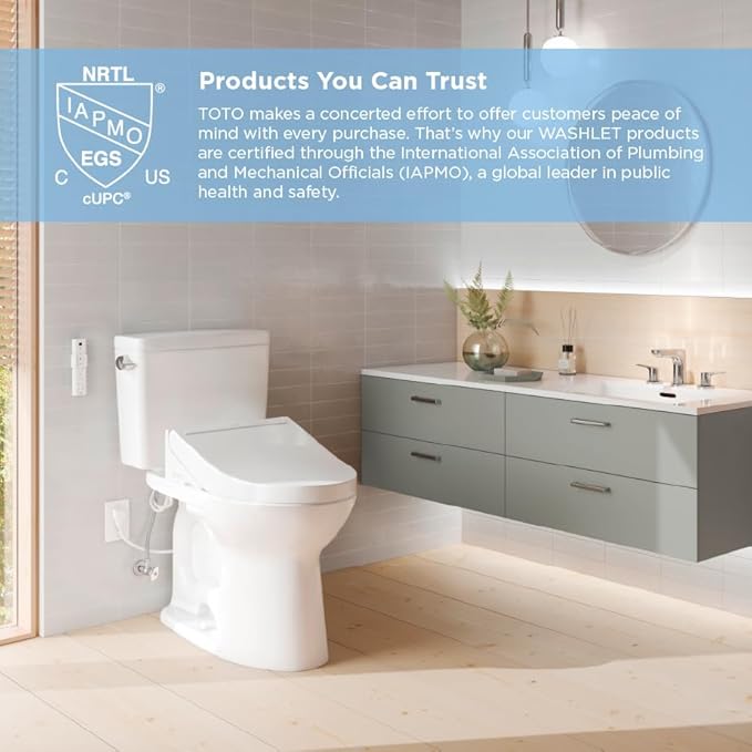 TOTO® WASHLET® S2 Electronic Bidet Toilet Seat with Instantaneous Water Heating, PREMIST and EWATER+ Wand Cleaning, Elongated, Sedona Beige - SW3346#12