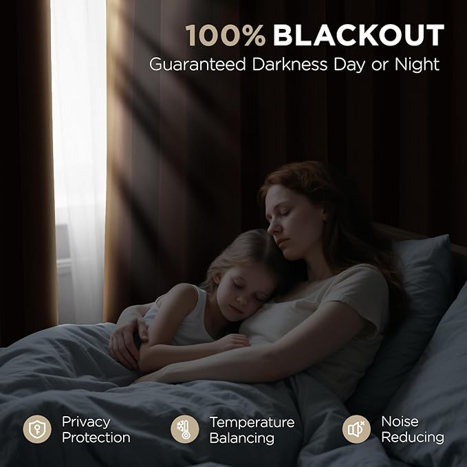 Joydeco Golden Brown 100% Blackout Curtains 72 Inch 2 Panels, Luxury Thermal Brown Velvet Curtains for Bedroom Living Room, Soundproof Blackout Window Drapes, Rod Pocket & Back Tab (52W x 72L)