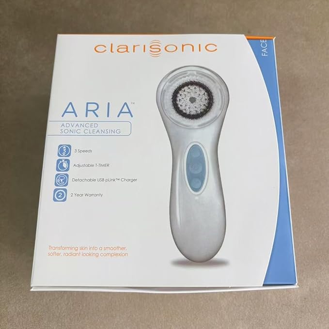 Clarisonic ARIA Sonic Facial Cleansing System, Electric Face Brush (White)
