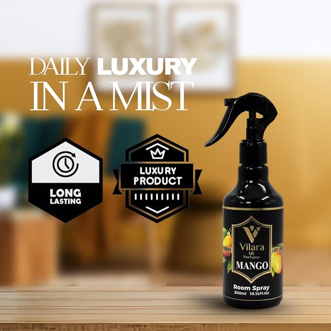 Room Spray Freshener - Long-Lasting Luxury Scents - Room and Linen Spray for Bedding, Sheets, Fabric, Furniture for Aromatherapy - 10.14 fl oz (Mango)