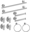 Brushed Nickel Towel Bar Set 10 Pieces, SUS304 Stainless Steel Bathroom Hardware Set, Bathroom Towel Holder Set Wall Mounted-16 Inch Towel Bar, Toilet Paper Holder, Towel Hook, Towel Ring