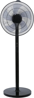 Simple Deluxe 16 Inches Stand Fan with Pedestal Base, Height Adjustable Pedestal Fan with Remote Control, Free Standing Fan with 90-Degree Oscillating 12-Speed Settings, Black