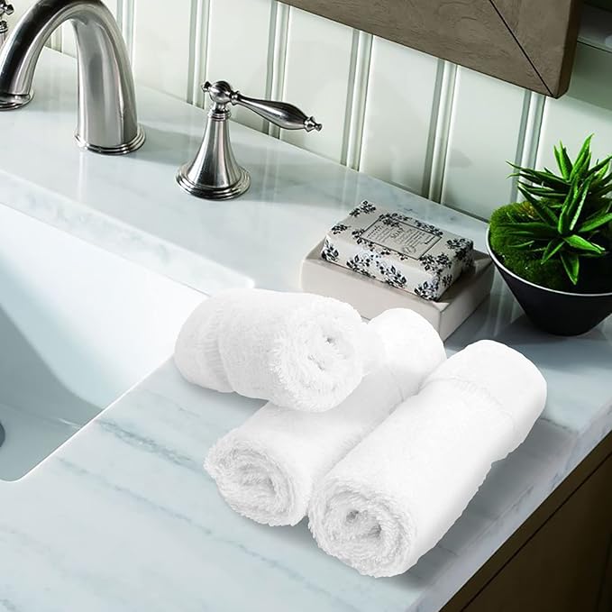 BC BARE COTTON 1 Eco Products (Washcloths - Set of 6, White)