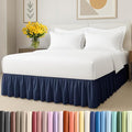 Bedskirt Queen Size Ruffle - 12 inch Drop Dust Ruffle Bed Skirt with Platform - Ultra-Soft, Easy Fit, Premium Hotel Quality - Wrinkle, Fade & Shrink Resistant - for Women, Men, Kids and Teens - Navy