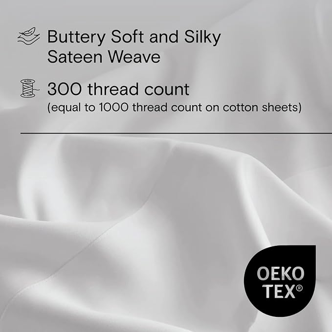 DOZ Duvet Cover Set, 100% Viscose derived from Bamboo, Organically Grown, Buttery Soft, Cooling Duvet Covers, High GSM, 1 Duvet Cover and 1 Pillowcase, 70"x90" (Snow, Twin/Twin XL)