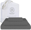 Threadmill 500 Thread Count Twin Size 3 Pc Luxury Cotton Bedding Set, Jacquard Floria Dark Grey, Breathable Sheets with 15" Elasticized Deep Pocket, 1 Pillowcase & Free Tote Bag