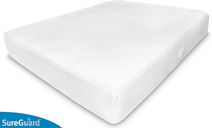 Cal King (17-20 in. Deep) SureGuard Mattress Encasement - 100% Waterproof, Bed Bug Proof, Hypoallergenic - Premium Zippered Six-Sided Cover