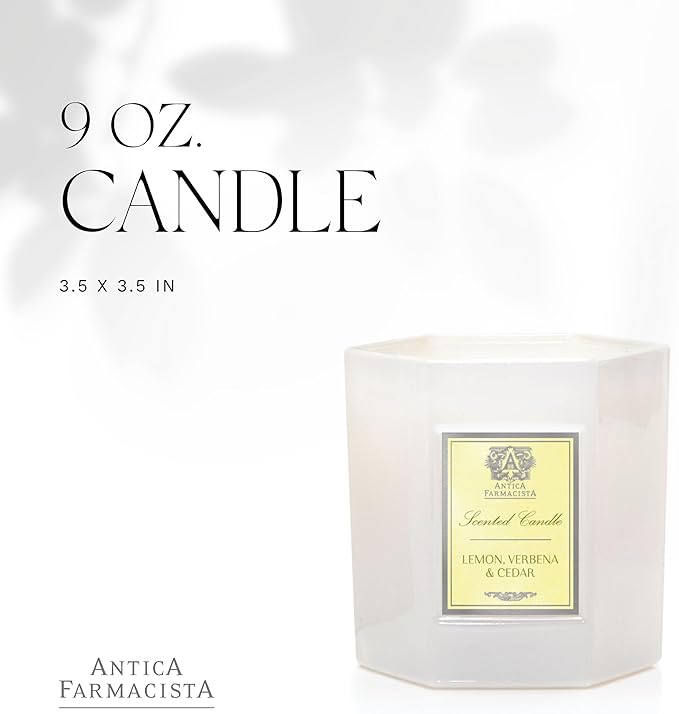 Antica Farmacista Luxury Scent Candle - Decorative Home Candle - Long-Lasting & Premium Scented - Luxury Gift - Lemon, Verbena & Cedar, 9 oz