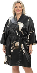 Women's Plus Size Satin Robes Plus Size Silky Kimonos Robes Sleepwear,Short