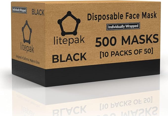 Litepak 500pcs Premium Disposable Face Mask SOFT 3ply Nose Wire