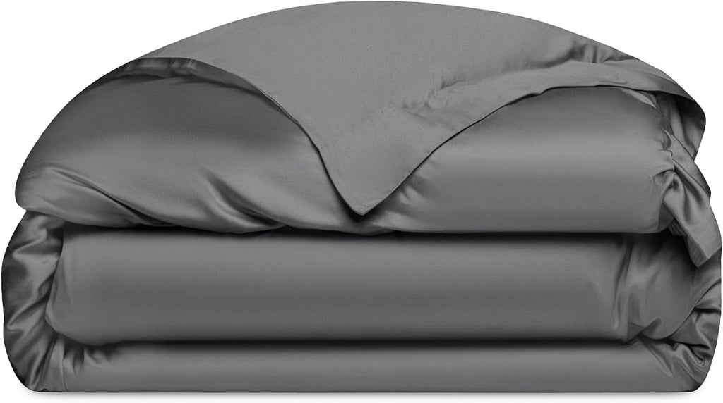 Cozy Earth Luxury Duvet Cover King - 100% Viscose from Bamboo - Ultra-Soft, Cooling & Lightweight Duvet Cover - Temperature-Regulating Bedding with Concealed Zip & Interior Snap Closures - Charcoal