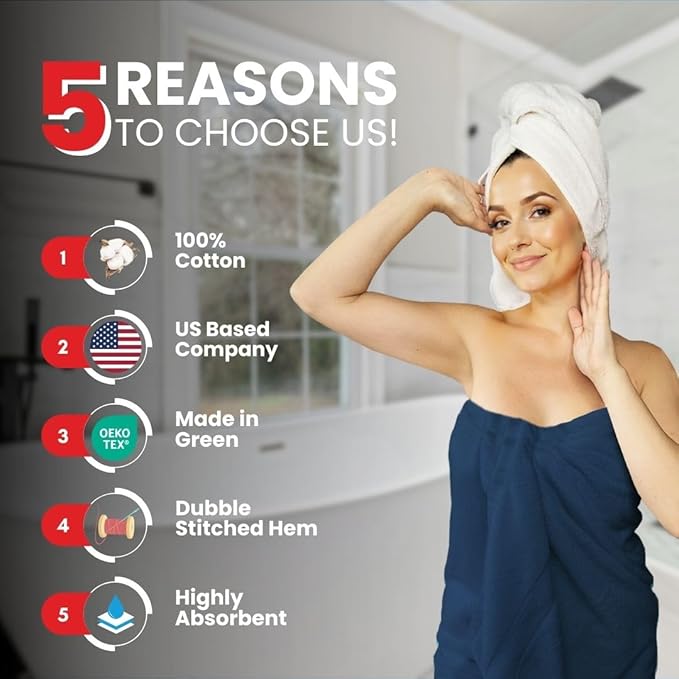 Infinitee Xclusives – Luxury Bath Sheets Towels – 1 Pack 600 GSM (35X70 Inches) – 100% Ring Spun Cotton Large Bath Towels for Bathroom (Tranquil Navy, Bath Sheets - Pack 1)