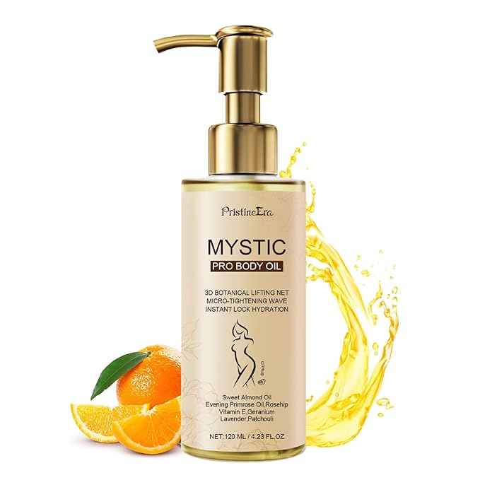 Mystic Body Firming Oil Deep Lasting Hydration and Firming Skin for Full Body Skin Tightening Body Oil After Shower 4.23 fl oz (Citrus)