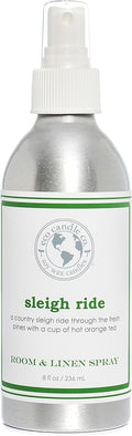 ECO CANDLE CO. Room & Linen Spray, Sleigh Ride, 8 oz. - Scents Of Pine & Orange - Recycled Aluminum Bottle, No Propellents, Pump Top, All Natural