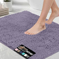 GORILLA GRIP Bath Rug Mat, Soft Absorbent Chenille, Quick Dry Microfiber Mats, Rubber Backing Washable Shower Floor Rugs, Bathmat Runner, US Designed Bathroom Home Decor Accessories 24x17 Light Purple