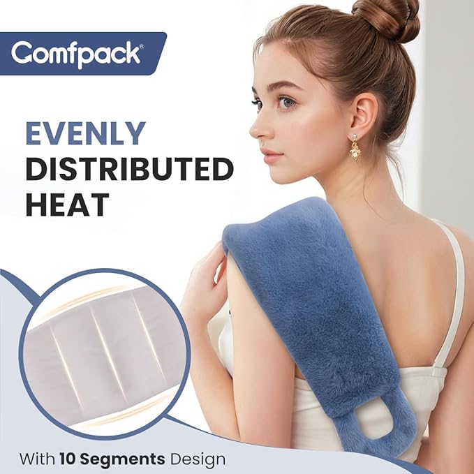 Long Wide Microwave Heating Pad for Neck Shoulders with Moist Heat, Removable & Washable Neck Warmer for Pain Relief, Weighted Microwavable Heated Wrap, Gift for Women, Men