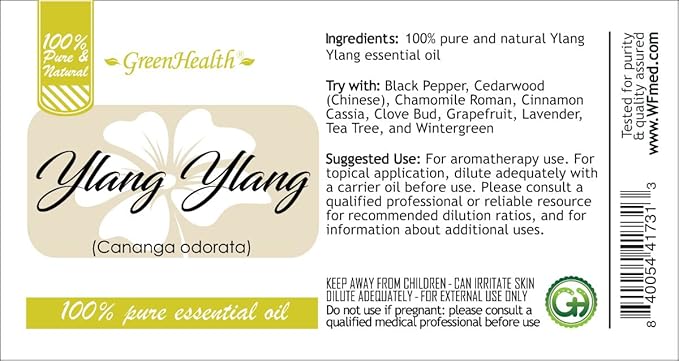 Ylang Ylang Essential Oil - 1 Gallon - Plastic Jug - 100% Pure & Uncut - GreenHealth