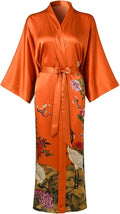 Women's Silk Kimono Robe Long Bathrobe Nightgown 100% Mulberry Silk for Women - Classic Floral Pattern