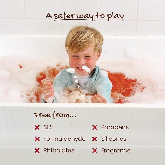 Honeysticks Kids Bubble Bath 3 Pk (Blue, Red, Yellow): Non-Toxic, Plant Based, Non Irritating - Changes Water Color and Creates Super Foaming Bath Bubbles - Safe for Toddlers 1-3, Kids 4-8, Bath Toys