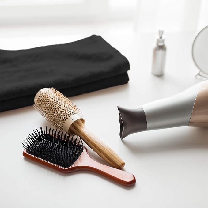 Arkwright Bleach Proof Salon Towels Bulk - Case of 180 - Highly Absorbent, 100% Cotton, Quick Dry Spa Face Towel for Hair Stylist, Barber, Pedicure, and Esthetician, 16 x 27 in, Black