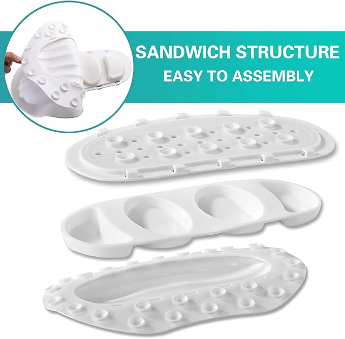 Sfiery Bathtub Pillow, TPE Bath Tub Headrest with Strong Suction Cups, Non Slip,Waterproof for Tub,Head Neck Good Support, White
