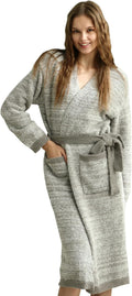 MH MYLUNE HOME Ultra Soft Robe With Pockets, Spa Bathrobe Loungewear Calf-Length, Plush Fuzzy Fluffy Wrap Robe for Women