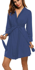 HOTOUCH Womens Robe Lightweight Short Knit Bathrobe Soft Ladies Sleepwear with Pockets