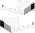 LANC Chrome Toilet Paper Roll Holder, Self-Adhesive Tissue Holder Wall Mounted for Bathroom Office Stick On Toilet Paper Holder with Stainless Steel Silver Left and Right 2 Pack, A8307CP-LRP2