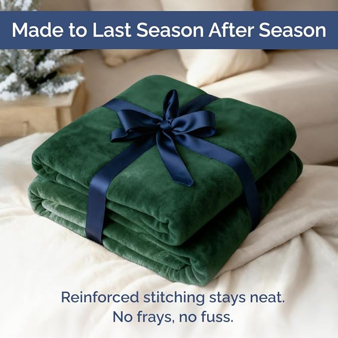 Ultra Soft Fleece Blanket Twin Size - Flannel Fleece Luxury Twin Blanket - Lightweight for Couch Bed Chair - Thick, Warm and Breathable - All Season Cozy Anti-Static Microplush Bedding, Forest Green