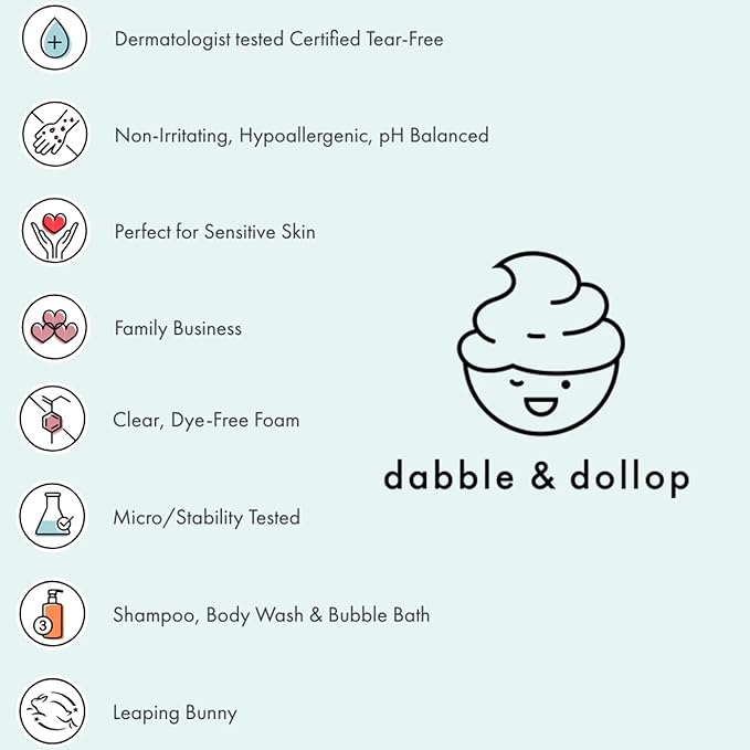 Dabble & Dollop Fresh Fruit Mini Bath Bombs & Blueberry Shampoo, Body Wash, Bubble Bath for Kids - All Natural Fruity Scents, Resealable Pouch, Vegan, Gluten-Free, Cruelty-Free (Pack of 2)