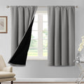 H.VERSAILTEX 100% Blackout Curtains for Bedroom 42 Inches Wide Thermal Insulated Drapes Blackout Curtains 63 Inches Long Rod Pocket Curtains with Black Liner 2 Panels Set, Dove Grey