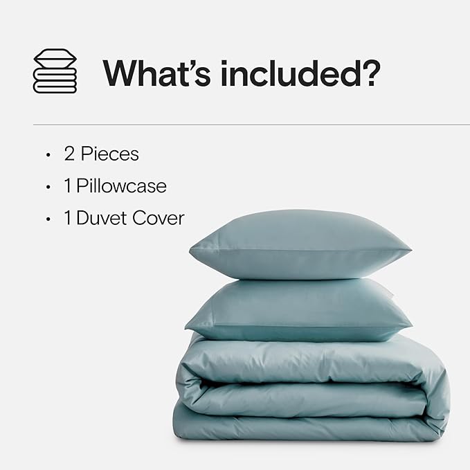 DOZ Duvet Cover Set, 100% Viscose derived from Bamboo, Organically Grown, Buttery Soft, Cooling Duvet Covers, High GSM, 1 Duvet Cover and 1 Pillowcase, 70"x90" (Teal, Twin/Twin XL)
