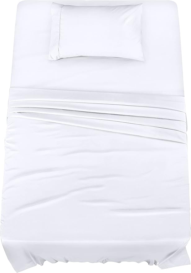 Utopia Bedding Twin Sheet Set 4 Piece Bed Sheets for Twin Size Bed, Hotel Luxury, Extra Soft, Cooling Bed Sheets - Wrinkle, and Fade Resistant (White)