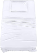 Utopia Bedding Twin Sheet Set 4 Piece Bed Sheets for Twin Size Bed, Hotel Luxury, Extra Soft, Cooling Bed Sheets - Wrinkle, and Fade Resistant (White)