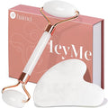 BAIMEI IcyMe Jade Roller & Gua Sha Set Face Roller and Gua Sha Facial Tools for Skin Care Routine and Puffiness, Self Care Gift for Men Women - White