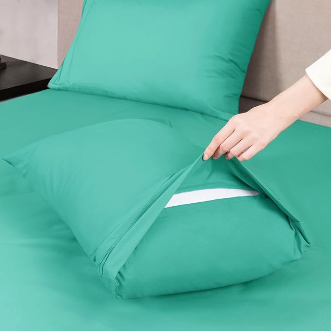 Mejoroom Twin Sheet Set - Hotel Collection Twin Sheets - Bedding Sheets & Pillowcases with Deep Pocket Fitted Sheet, Breathable, Wrinkle & Fade Resistant - 3 Piece(Mint)