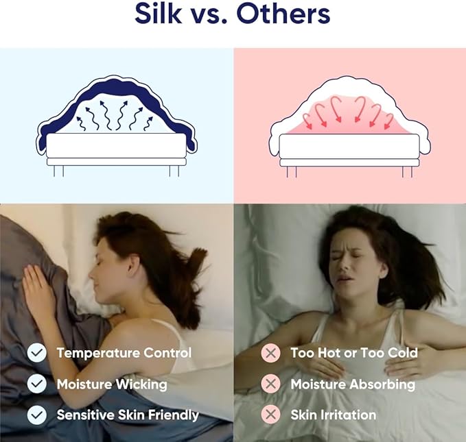Vesta Washable Silk Lightweight Comforter, Cooling Blanket for Hot Sleepers, 100% Long Staple Mulberry Silk, Moisture & Thermal Control for Summer Use (Pine Grey, Full/Queen 90'' X 90'')