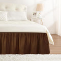 RIMELA Bed Skirt King Size 15 Inch Drop, Elastic Bed Skirting for Bed Base and Frame, Bedding Dust Ruffle Easy to Install, Wrap Around Adjustable Bedskirt, Chocolate Brown