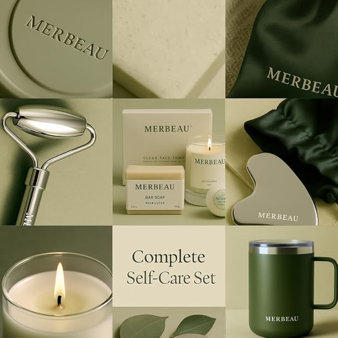 Luxury Self Care 13 Piece Gift Set – Candle, Socks, Bar Soap, Bath Bomb, Clean Towels, Hair Clip, Tumbler & More – Relaxation Spa Kit for Women & Men – Perfect for Any Occasion, NEW