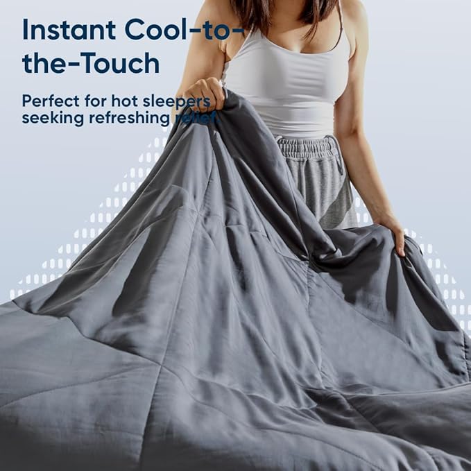 Vesta Washable Silk Lightweight Comforter, Cooling Blanket for Hot Sleepers, 100% Long Staple Mulberry Silk, Moisture & Thermal Control for Summer Use (Pine Grey, King/Cal King 104'' X 90'')