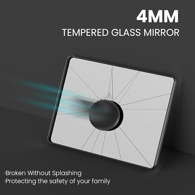 Bronze Bathroom Mirror 60x36 Inch, Brushed Bronze Metal Frame Mirror for Wall, Rounded Rectangle Bathroom Vanity Mirror with Tempered Glass, Anti-Rust, Horizontal/Vertical